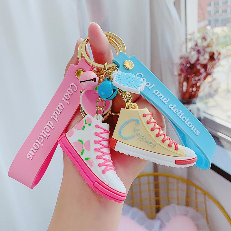Cute Keychain Pendant Cartoon 3D PVC Canvas Shoe Charm for Bag