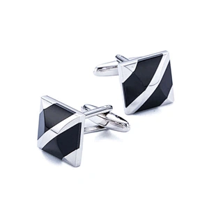 Fashion stainless steel square shape Make Custom logo Cufflinks