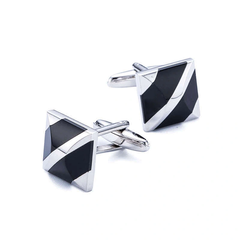 Fashion stainless steel square shape Make Custom logo Cufflinks