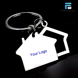 Factory Wholesale Promotional Custom Logo Metal Key Chain House Shaped Keychain