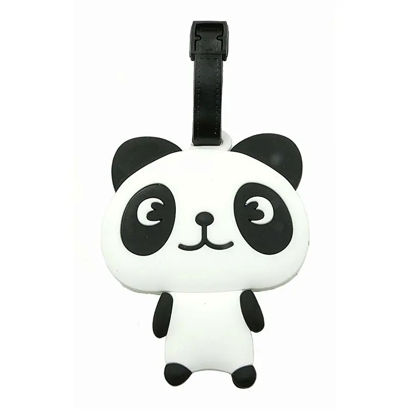 2018 New design custom china panda soft pvc luggage tag