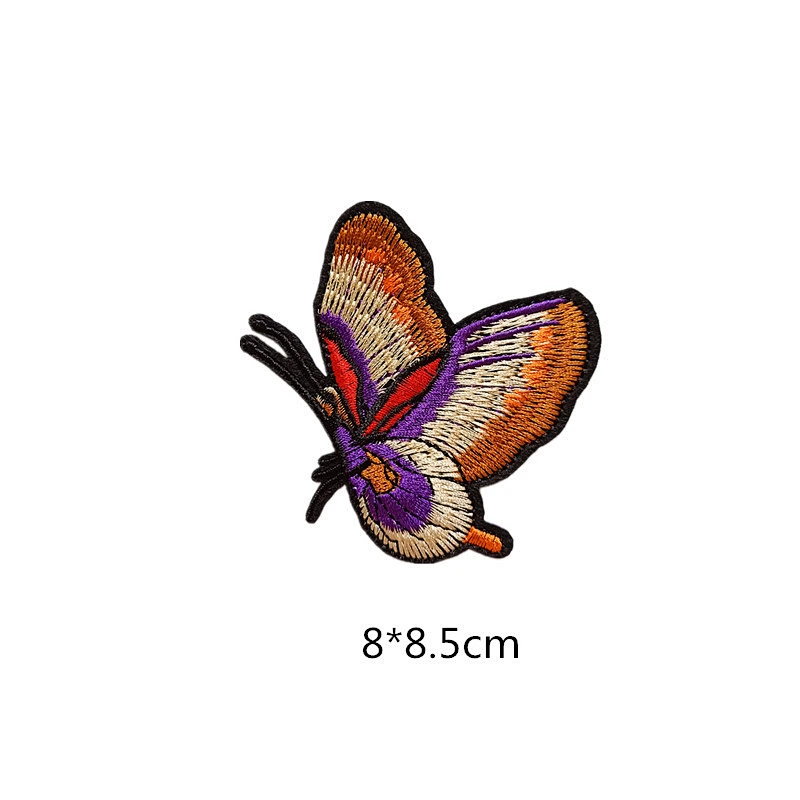 Wholesale In Stock No Minimum Custom Insect Patches Embroidery Butterfly Iron On Patch