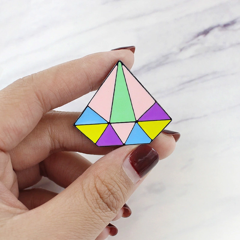 Colorful Cute Diamond Shape Lapel Pin Manufacturer