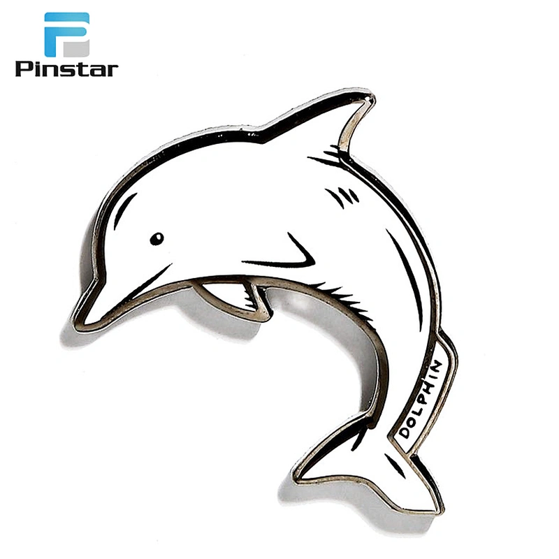 Factory price die cut white bowling shaped collar safety lapel pins