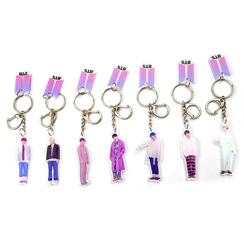 Factory Making Cheap Souvenir Gift Customized Keychains Kpop BTS Acrylic Keychain