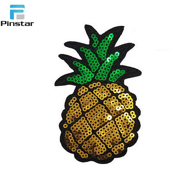 High Quality Pineapple Sequin Iron On Patches