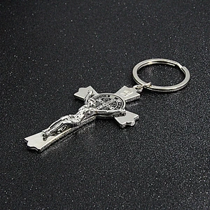 Custom Zinc Alloy Metal Religious Jesus Keychain with Cross