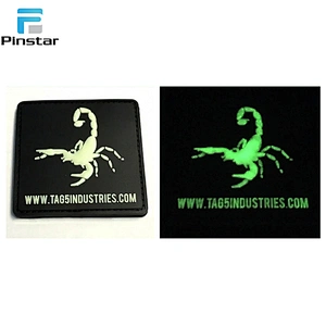 China Manufacture patches pvc badge Custom glow rubber patch