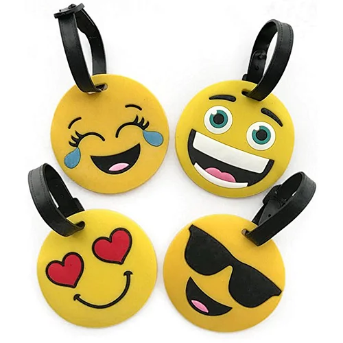 travel id name pvc cartoon chat emoji cute design luggage tag