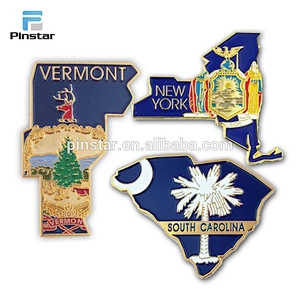 Wholesale custom state shaped soft enamel lapel pin no minimum