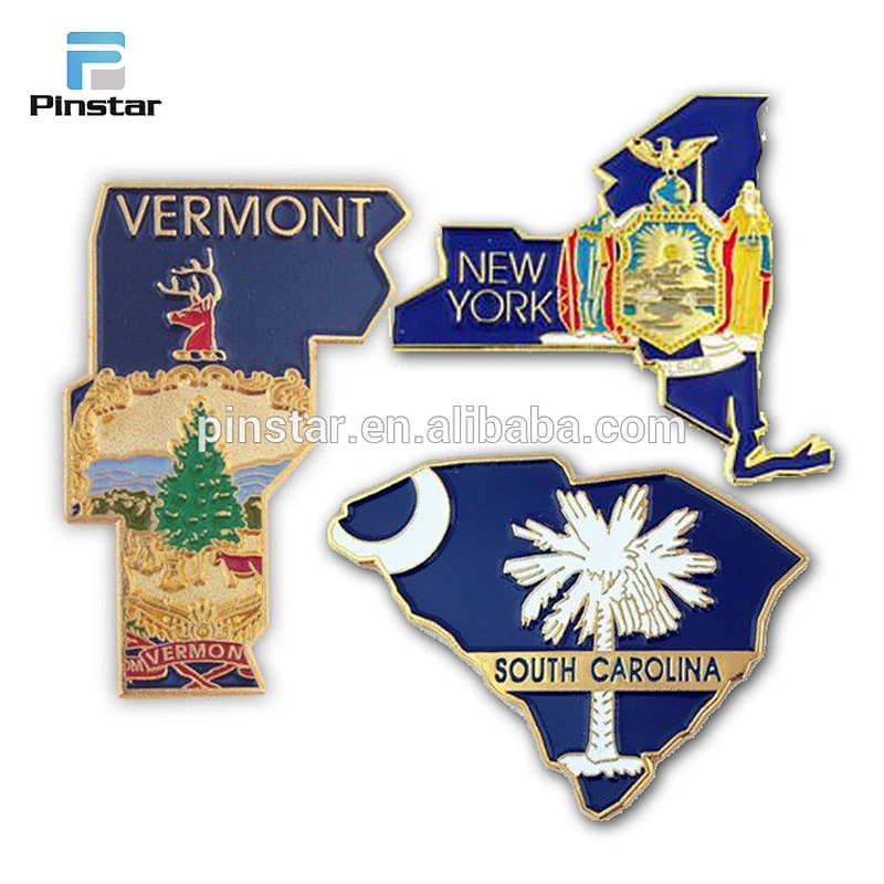 Wholesale custom state shaped soft enamel lapel pin no minimum