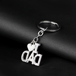 Factory Wholesale Family Key Chain I LOVE DAD MOM MAMA PAPA Heart Enamel Keychain