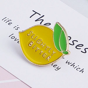 Factory Wholesale In Stock Custom Logo Letter Lapel Pins Fruit Lemon Pin Brooch