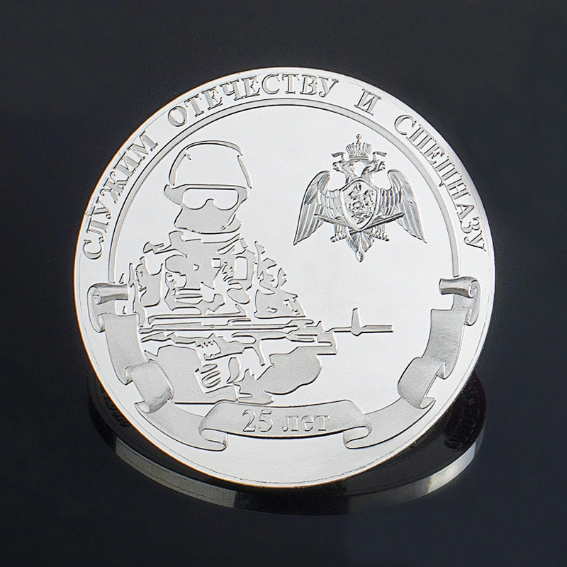 Factory Making Cheap High Quality Custom Logo Souvenir Shiny Silver Coins
