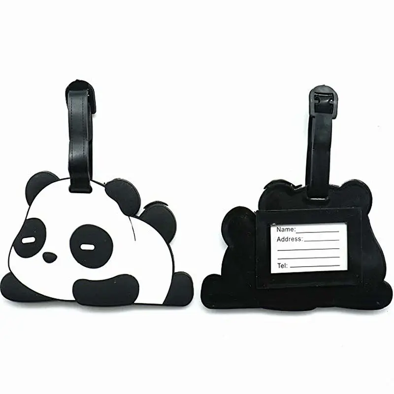 2018 New design custom china panda soft pvc luggage tag