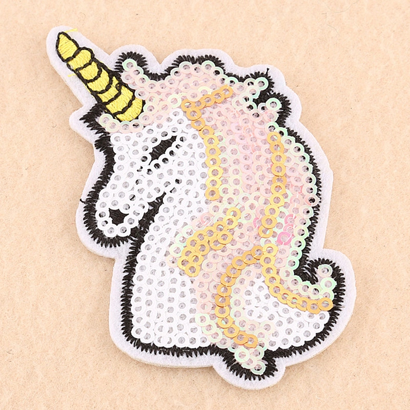 Factory Wholesale In Stock Cute Custom Embroidery Carton Unicorn Patch for Garment