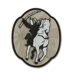 Cheap wholesale factory direct 3D PVC patch hook and loop sew on custom patch