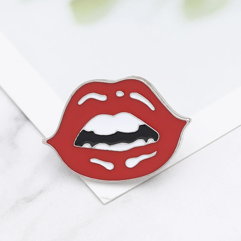 Red Lip Funny Enamel Pin Accessories for Bag Custom Enamel Pin