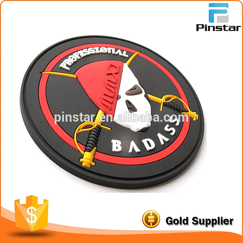 Make Your Own Design Cheap 3D Soft Rubber Custom PVC Logo Skull Patch