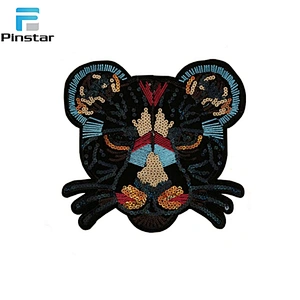 China patch factory custom reversible sequin embroidery patch