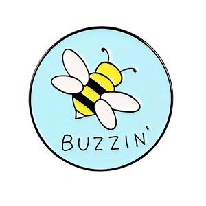 Factory Wholesale In Stock Custom Round Shape Animal BUZZIN Bee Enamel Lapel Pin