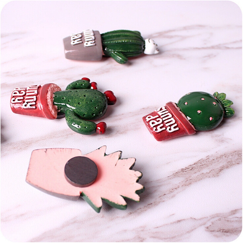 Custom 3D Cactus Resin Fridge Magnet For Home Decor