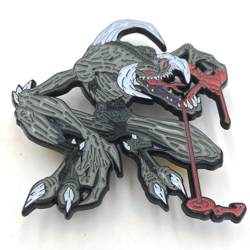 Factory Making High Quality Custom Blooding Monster Enamel Pin Glow In The Dark