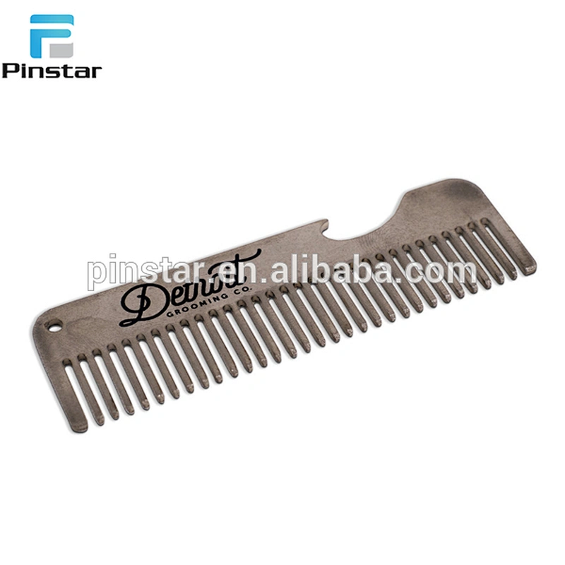 Fashion Stainless steel promotional gifts wholesale beard comb bottle opener