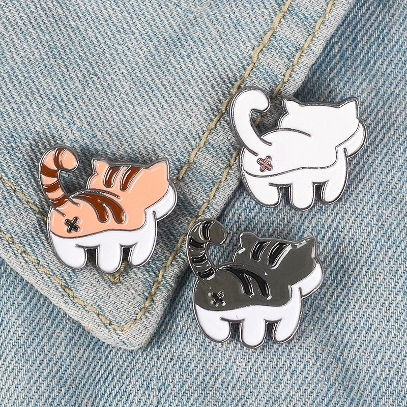 Wholesale In Stock Animal Characters Soft Enamel Pins Cute Cat Back Badge Lapel Pin