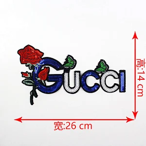 2018 Wholesale customized fashion rose letter embroidery patches