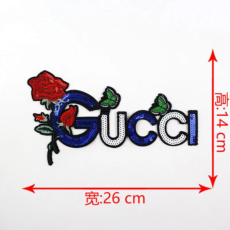2018 Wholesale customized fashion rose letter embroidery patches