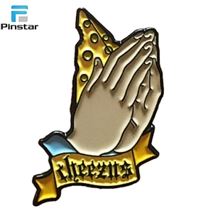 Wholesale Custom Metal Christian Praying Hands Shaped Lapel Pins
