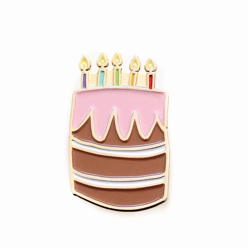 Birthday cake  enamel pin bdage