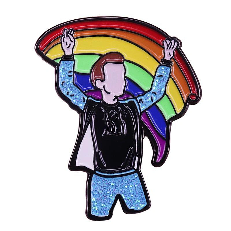 Wholesale LGBT Lesbian Gay Pride Badge Rainbow Flag Custom Enamel lapel Pin