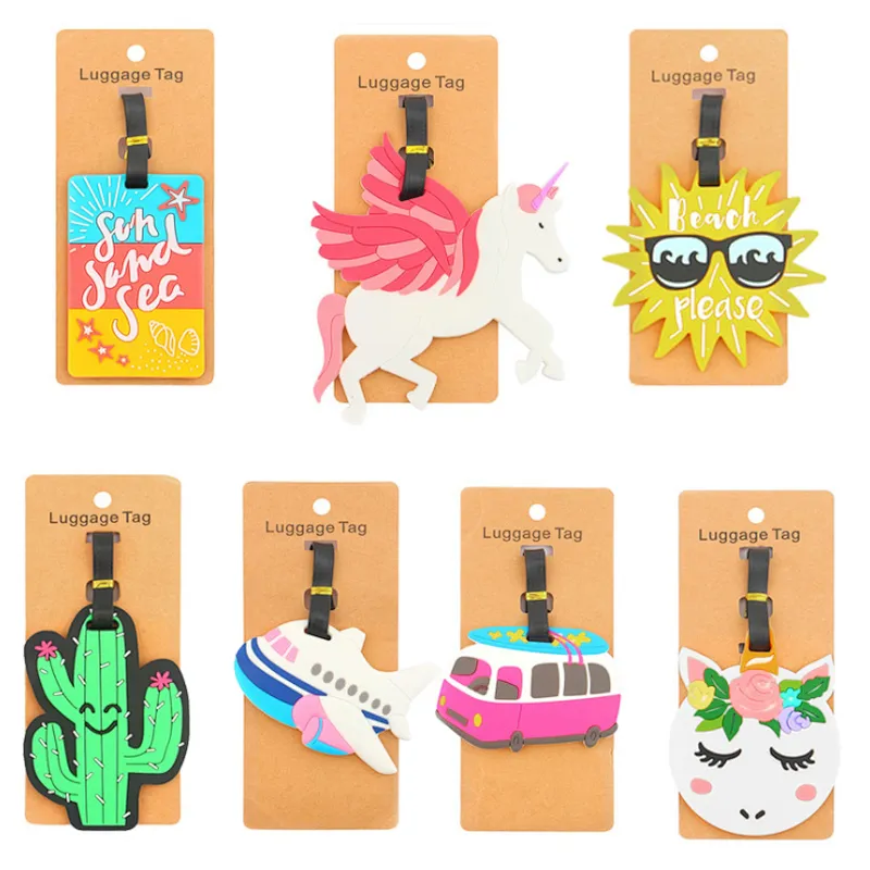 Unicorn Sunflower Personality soft rubber PVC luggage tag