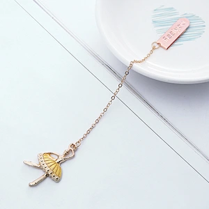 Gold Plating Ballerina Girl Pendant Bookmark