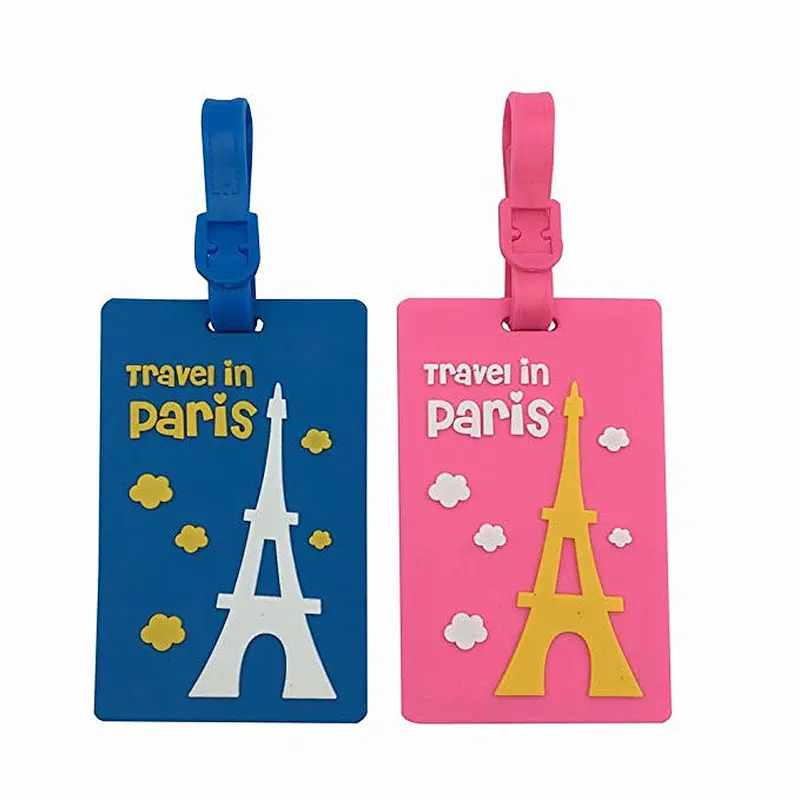 2018 New design custom cat soft PVC luggage tag