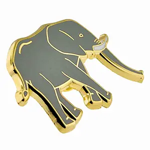 High quality Custom gold metal hard enamel elephant design lapel pin