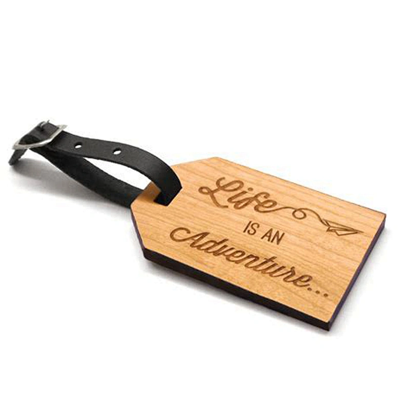 Promotion Gift Custom Engrave Logo Wood Luggage Tag