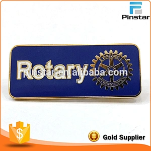 Gold Finished White and Blue Rotary International Lapel Pin