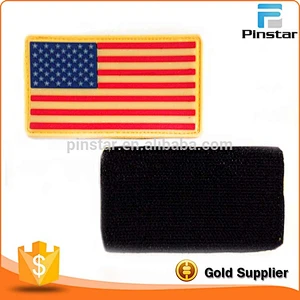 Soft rubber PVC US flag garment patch label