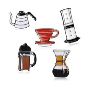 Customized cheap vase metal enamel pins for decoration