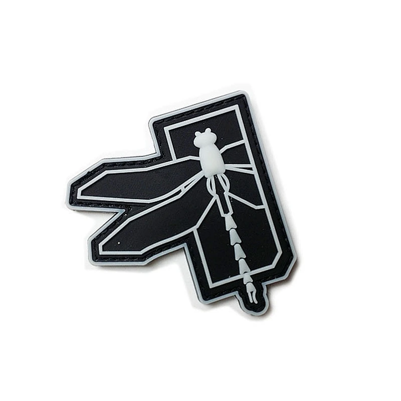 High quality custom dragonfly iron on pvc patches