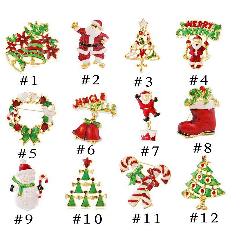 Wholesale Vintage Handmade Rhinestone Christmas Pins and Brooches No Minimum