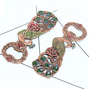 Factory Wholesale In Stock Retro Peacock Stainless Beer Bottle Opener with Crystal Rhinestone No Minimum Order