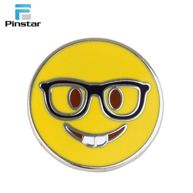 Funny sun smiley face lapel pin with design cute logos