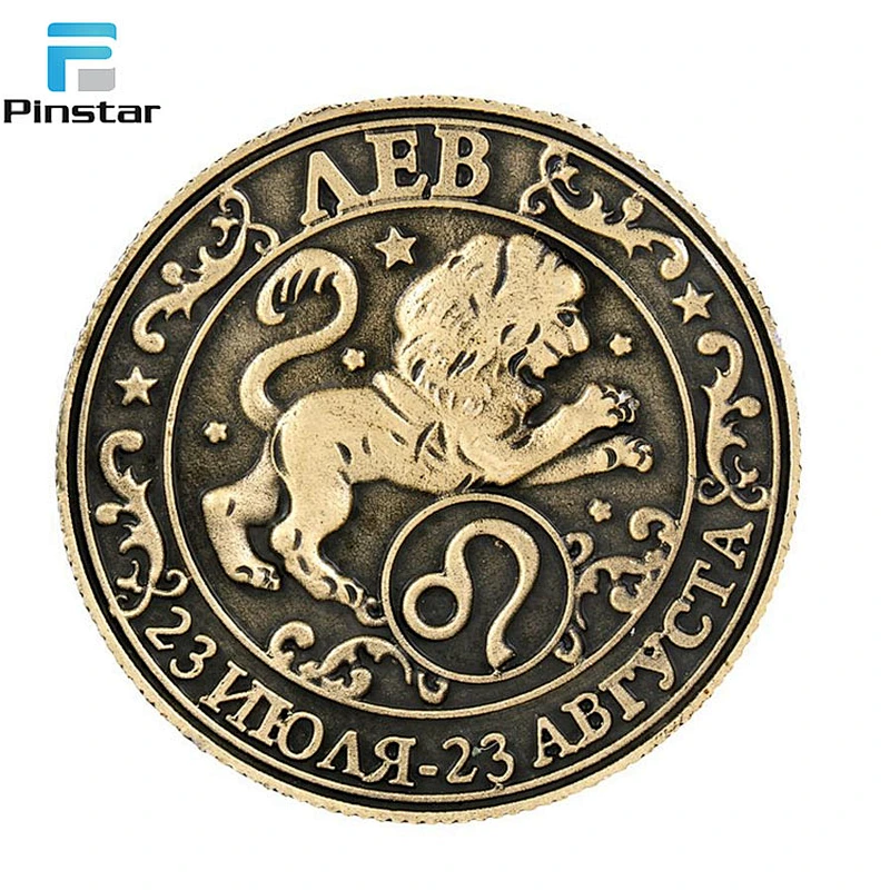 Different constellations antique gold 3D logo custom souvenir challenge coin
