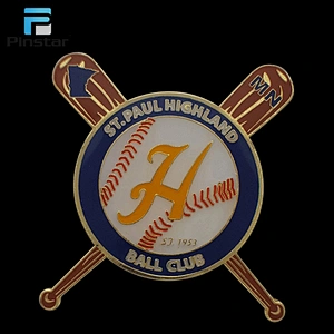 Factory Making Custom Team Club Logo Metal Baseball Bat Metal Keychain