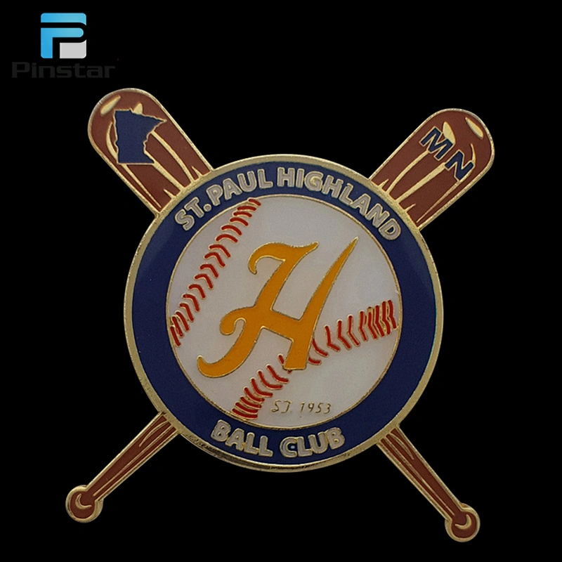 Factory Making Custom Team Club Logo Metal Baseball Bat Metal Keychain