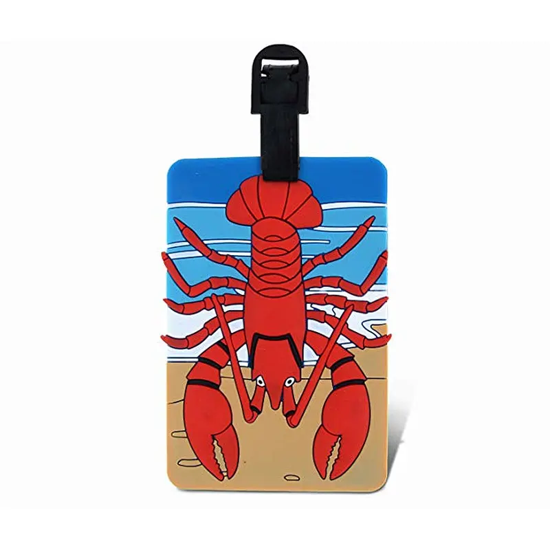 Custom shark lobster shape PVC luggage tag